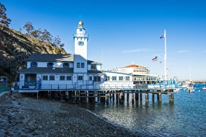 Flagpole Prints: Catalina Yacht Club in Avalon, Santa Catalina Island, California, United States of America