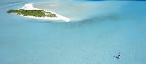 Images Dated 11th May 2007: Catamaran sailing near a desert island, the Maldives, Indian Ocean