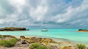 Bermuda Prints: Catamaran at Spanish Point, Bermuda, Atlantic, North America