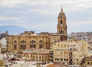 Apartment Building Prints: Catedral de la Encarnacion, cathedral, elevated view, Malaga, Andalusia, Spain, Europe