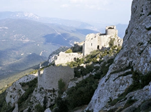 Cathar castle of Peyrepertuse, above Duilhac village, between Carcassonne and Perpignan