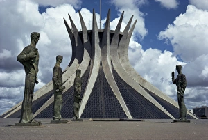 Brasilia Prints: Cathedral, Brasilia, UNESCO World Heritage Site, Brazil, South America