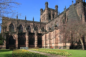Sand Stone Prints: Cathedral, Chester, Cheshire, England, United Kingdom, Europe