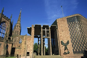 West Midlands Prints: Cathedral Church of St. Michael, old and new, Coventry, Warwickshire, West Midlands