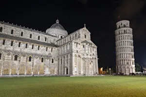 Cathedral (Duomo) and Leaning Tower at night, Piazza Dei Miracoli
