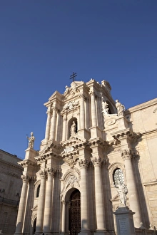 Ortigia Prints: Cathedral facade, Siracusa, Ortigia, Sicily, Italy, Europe