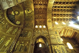 Monreale Prints: Cathedral interior, Monreale, Palermo, Sicily, Italy, Europe