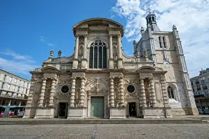 Clock Prints: Cathedral in Le Havre, showcasing historical architecture in Normandy, France