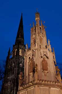 Images Dated 9th March 2010: Cathedral at night, Coventry, West Midlands, England, United Kingdom, Europe