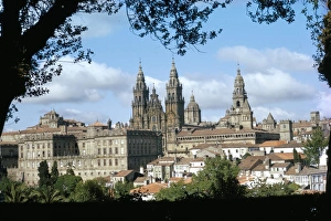 Santiago De Compostela Prints: Cathedral from the park