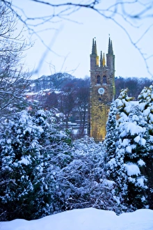 Cathedral of the Peak in snow, Tideswell, Peak District National Park, Derbyshire, England, United Kingdom, Europe
