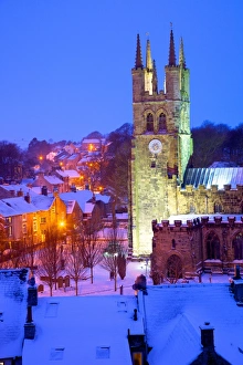 Cathedral of the Peak in snow, Tideswell, Peak District National Park, Derbyshire, England, United Kingdom, Europe