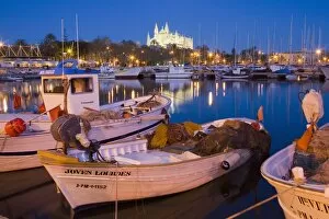 Images Dated 20th March 2008: Cathedral and port, Palma, Majorca, Balearic Islands, Spain, Mediterranean, Europe