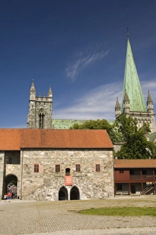 Trondheim Prints: The Cathedral Precinct, Archbishops Palace and Museum, Cathedral beyond