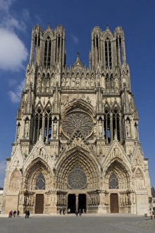 Facades Prints: Cathedral, Rheims, UNESCO World Heritage Site, Marne, France, Europe