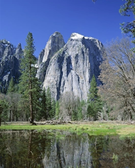 Countryside Prints: Cathedral Rocks reflected in water