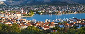Trogir Prints: The Cathedral of St. Lawrence and the harbour at sunrise