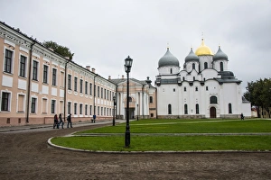 Typically Russian Prints: Cathedral of St. Sophia, UNESCO World Heritage Site, Novgorod, Russia, Europe