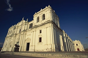 Leon Prints: Cathedral which took a hundred years to build from 1746, Parque Jerez, Leon