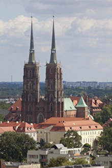Silesia Prints: Cathedral view from Marii Magdaleny Church, Wroclaw, Silesia, Poland, Europe