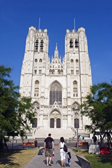 Bruxelles Prints: Cathedrale des Sts. Michael and Gudule, Brussels, Belgium, Europe