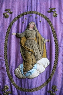 Banner Prints: Catholic banner, Brasparts, Finistere, Brittany, France, Europe