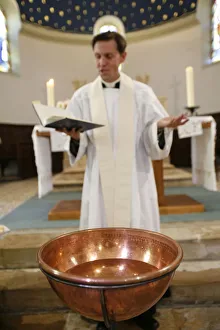 Images Dated 21st October 2007: Catholic baptism, Chatenay, Saone et Loire, France, Europe