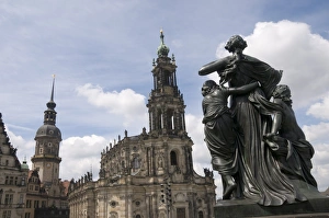 Dresden Prints: The Catholic Court Church, Dresden, Saxony, Germany, Europe