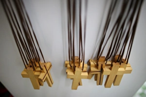Macau Prints: Catholic crosses, Macau, China, Asia