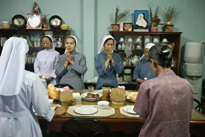 Laos Prints: Catholic nuns, Vientiane, Laos, Indochina, Southeast Asia, Asia