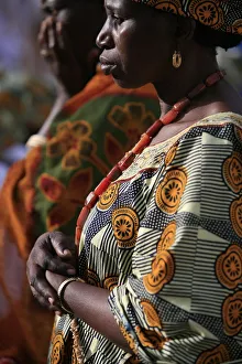 Looking To Side Prints: Catholic women, Keur Moussa, Senegal, West Africa, Africa