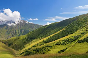 Caucasian mountains near Gergeti, Kazbegi mountains, Georgia, Central Asia, Asia