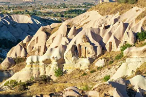 Anatolia Prints: Cave dwellings in Pigeon Valley, Uchisar, Cappadocia, Anatolia, Turkey, Asia Minor, Asia