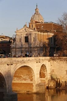 Dayime Prints: Cavour Bridge over the Tiber River by Angelo Vescovali, Rome, Lazio, Italy, Europe