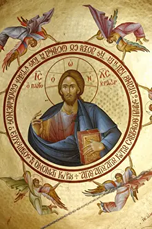 Christ Prints: Ceiling fresco in Capharnaum (Capernaum) Greek Orthodox church, Capharnaum, Galilee