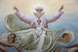 Radiant Prints: Ceiling fresco in the Russian Orthodox church of the Holy Trinity, Jerusalem, Israel