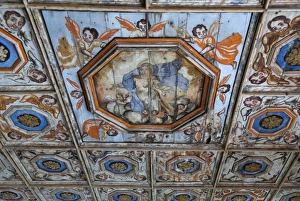 Cherub Prints: Ceiling of Gothic church, Chapel of Our Lady of the Rocks, Beram, Istria, Croatia, Europe