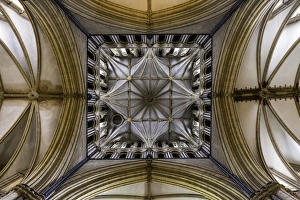 Lincoln Prints: The ceiling of Lincoln Cathedral, Lincoln, Lincolnshire, England, United Kingdom, Europe
