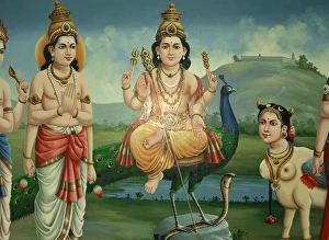 Frescoe Prints: Ceiling paintings of Hindu deities in the Sri Mariamman