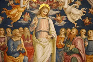 Angel Prints: Detail of the ceiling showing Jesus and the Apostles, Room of the Fire in the Borgo