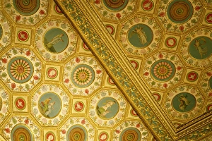 Ceilings Prints: Ceiling, Syon House, Greater London, England, United Kingdom, Europe