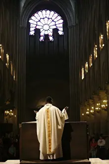 Celebration in Paris cathedral, Paris, France, Europe
