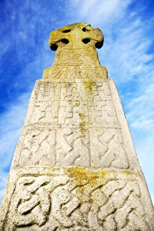 Religious Symbol Prints: Celtic Cross, Carew Castle, Pembrokeshire, Wales, United Kingdom, Europe
