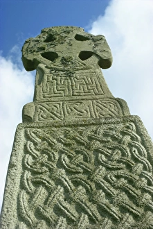 Carved Prints: Celtic cross, Carew, Pembrokeshire, Wales, United Kingdom, Europe