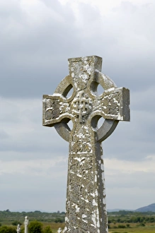 Tomb Stone Prints: Celtic style cross in graveyard