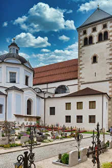 Cemeteries Prints: Cemetery, Neustift Convent, Brixen, South Tyrol, Italy, Europe