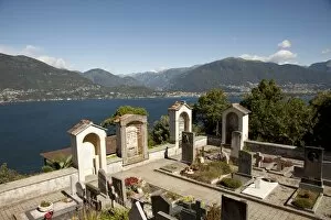 Images Dated 30th August 2010: The Cemetery of Sant Abbondio, Lake Maggiore, Canton Tessin, Switzerland, Europe