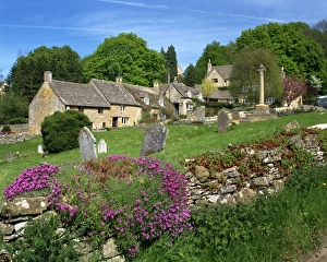 Graveyards Prints: Cemetery at the small village of Snowhill, in the Cotswolds, Gloucestershire
