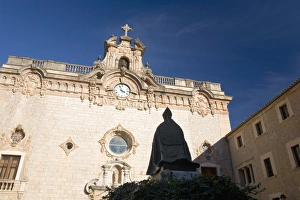 Clock Prints: Central courtyard of the Monastery of Nostra Senyora de Lluc, Lluc, Mallorca