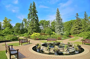 Water Fountain Prints: The central fountain in the English Garden in Assiniboine Park